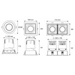 Foco Downlight LED Redondo 60w IP65 TeKnic, Blanco ó Negro